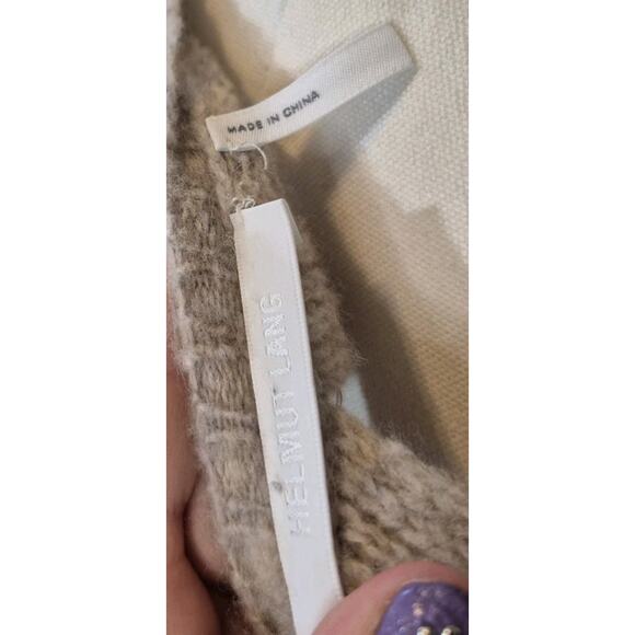 Helmut Lang Womens Camel Melange Wool Blend Brushed Crew Neck Sweater Large - Picture 8 of 8
